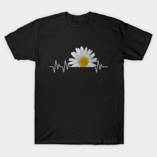 daisy flower daisies bloom floral heartbeat T-Shirt